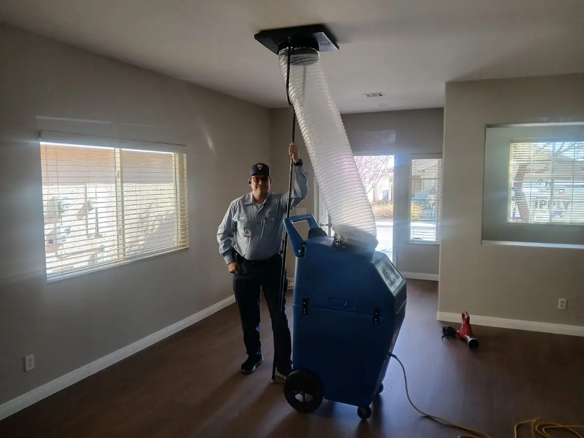 Professional Dryer Vent Cleaning work inside a Mount Vista home